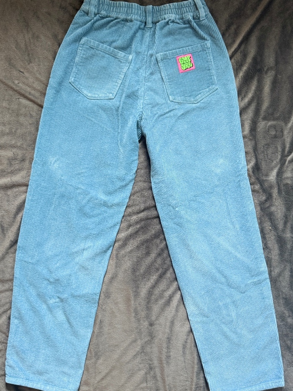 Empyre Blue Corduroy Pants XS High Rise Baggy Skate Y2K